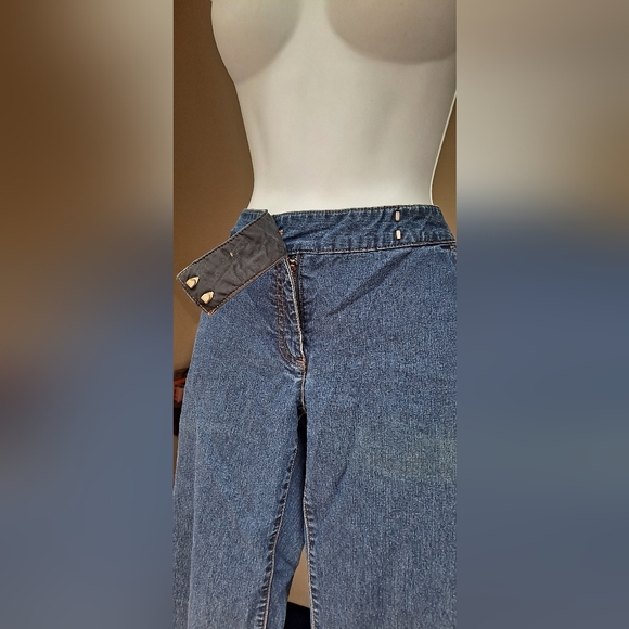 The Limited Jeans Drew Jeans Dark Blue Jeans Mid Rise EXTRA WIDE LEG Size 8 - Picture 6 of 13